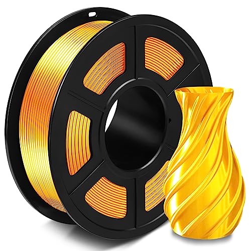 SUNLU Silk PLA+ Filament 1.75mm, Filament Brillant et Soyeux pour Imprimante 3D, Filament PLA Plus avec Surface d'impression Brillante, PrÃ©cision Dimensionnelle +/- 0.02mm, 1KG Soie Or