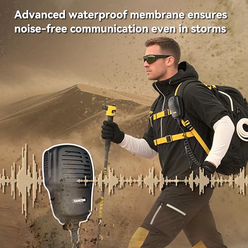 Image of SAMCOM FPCN30A Radio Speaker Mic 2 Pin Waterproof Shoulder Microphone | Handheld Remote Speaker Police Lapel PTT Microphone K Standard with 3.5m Audio Rotating Clip for SAMCOM 2 Pin K Type