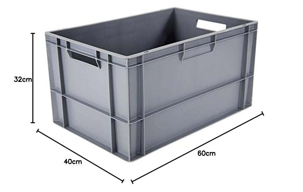 Bac gerbable - 600x400x320 mm 60L gris norme Europe - 5069080