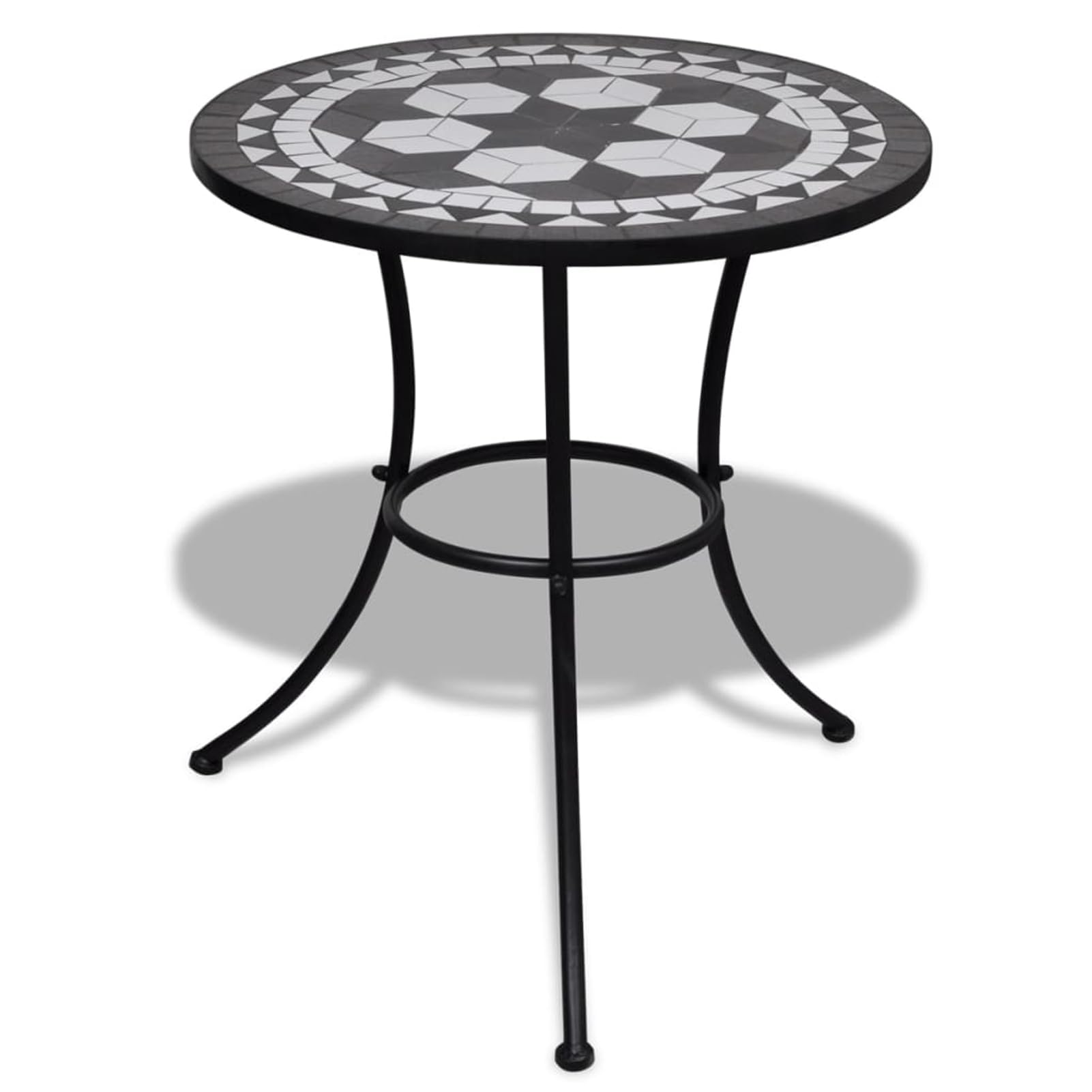 Tidyard Mosaic Coffee Table - Black/White, Easy Assembly, Indoor Use Only, 60 x 70 cm Model41532