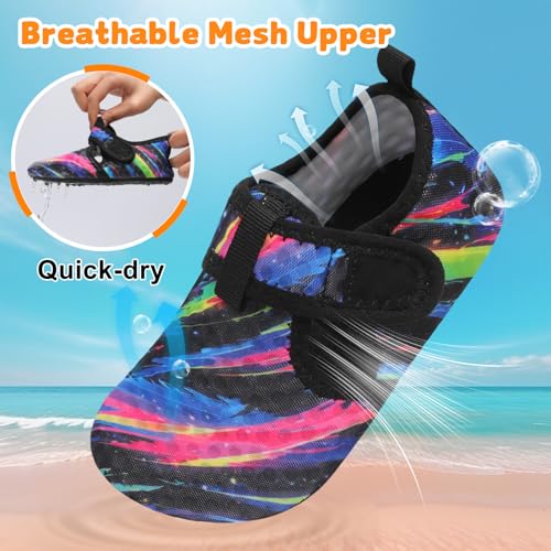 Image of LeIsfIt Kids Water Shoes Girls Boys Quick Dry Aqua Socks Breathable Swim Shoes Non-Slip Barefoot Socks for Beach Surf
