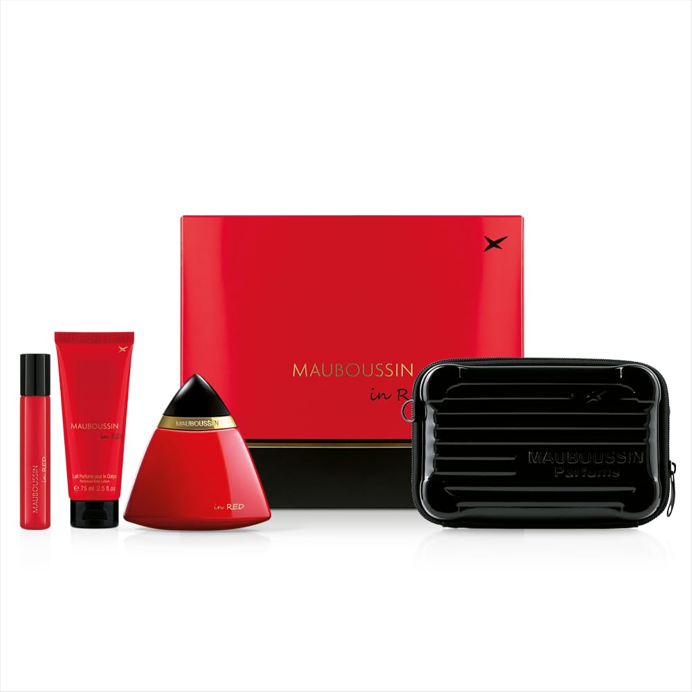 Mauboussin - Cofanetto Prestige In Red : Eau De Parfum 100Ml, Latte Corpo 75Ml, Spray Da Viaggio 20Ml & Borsa A Tracolla-image