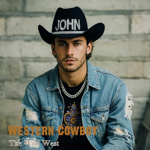 Custom Cowboy Hats for Women Rhinestone Cowboy Hat for Girls Sparkly Cowboy Hat Men Cowgirl Hat with Wide Brim4