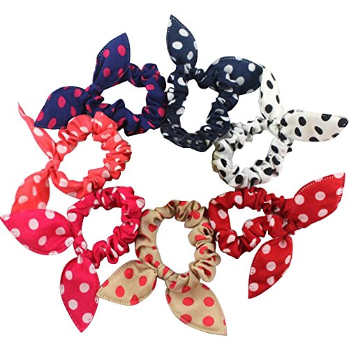 Merssavo 10pcs Boutique Hair Bows Girls Kids Rabbit Ear Clip Grosgrain Ribbon Head Rope Headdress