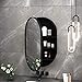 KAISIMYS LED-Badezimmerspiegelschrank, ovaler Wandschrank, Spiegelschrank, 80H x 50W, moderner Schrankschrankspiegel, BlackA