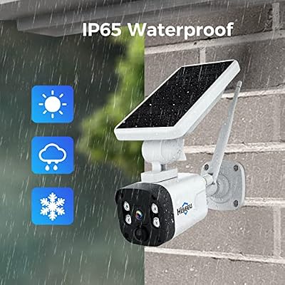 Hiseeu Wireless Security Camera Outdoor, 4MP Solar Camera, Wire-Free, Battery Powered Home Camera,4CH Expandable,PIR,Spotlight, 2-Way Audio, IP66 Waterproof, 90-Day Video Storage, Work with Alexa