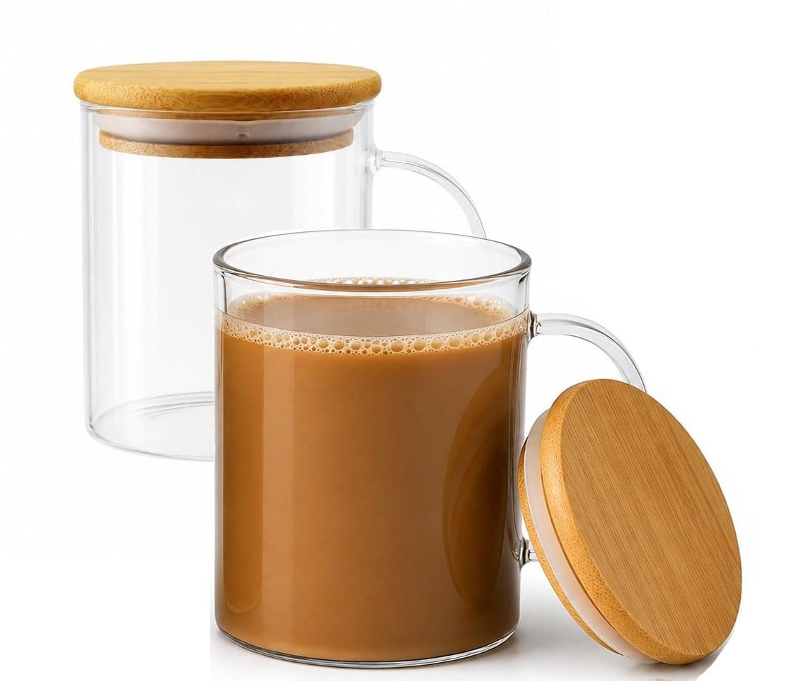 Double Wall Glass Coffee Mugs - Set of 2 -17