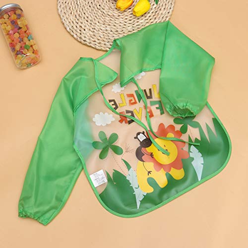TENDYCOCO babadores impermeáveis com manga comprida para bebês recém-nascidos e recém-nascidos (leão