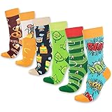 BAMBOOVEN 6 Pack Funny Socks - Men And Women's Colorful Novelty Fashion Socks, Breathable Printed Cotton