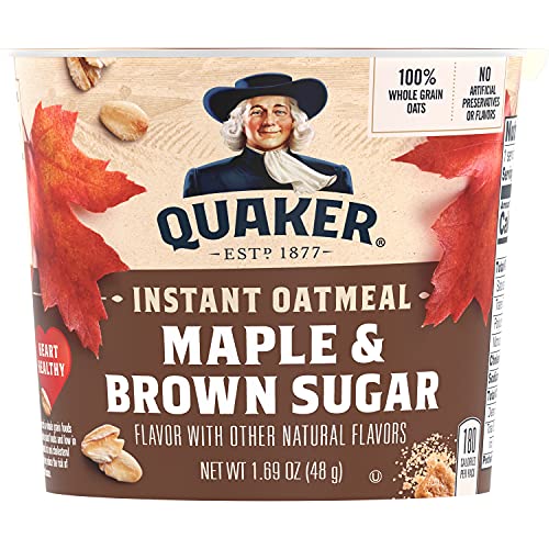Image of Quaker Instant Oatmeal Express Cup Maple Brown Sugar, 1.69 Ounce (Pack of 4)