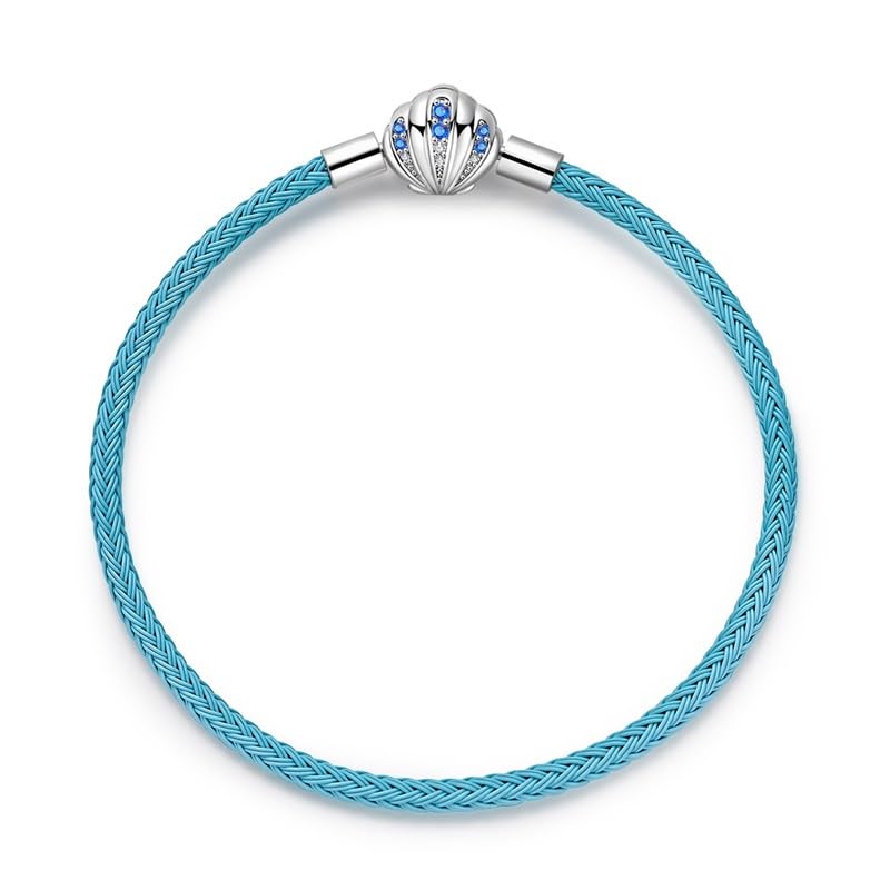 LMLMECREA Damen Charm Armband mit Rosegold Rundem Verschluss - Bettelarmband 925er-Sterlingsilber -Kmpatibel Mit Charms Anhänger