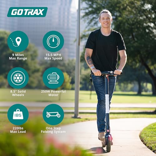 Image of Gotrax Electric Scooter for Adult,8.5 inch Tire,12 Mile & 15.5Mph by 250W Motor | 8.5 inch Front Air & Rear Solid Tires, 36V 5.2Ah Battery, Big LCD Display with Cruise Control, Drum Brake Foldable Escooter