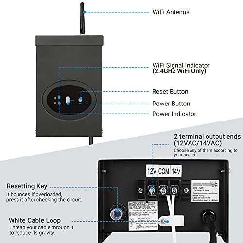 Dewenwils 300W Smart Wi-Fi Low Voltage Transformer, Schedule And Timer, Compatible With Alexa And Google Home, 120V Ac To 12V Ac, Weatherproof For Landscaping Light, Spotlight, Pathway Light #TOP3