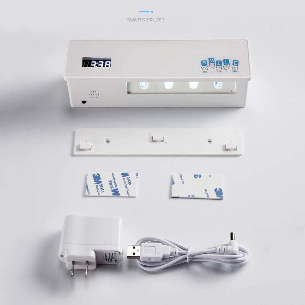 TJH Esterilizador eléctrico Inteligente con Cepillo de Dientes UV, Esterilización secando múltiples bastidores de cepillos de Dientes, Caja de Almacenamiento de Cepillo de Dientes de Pared