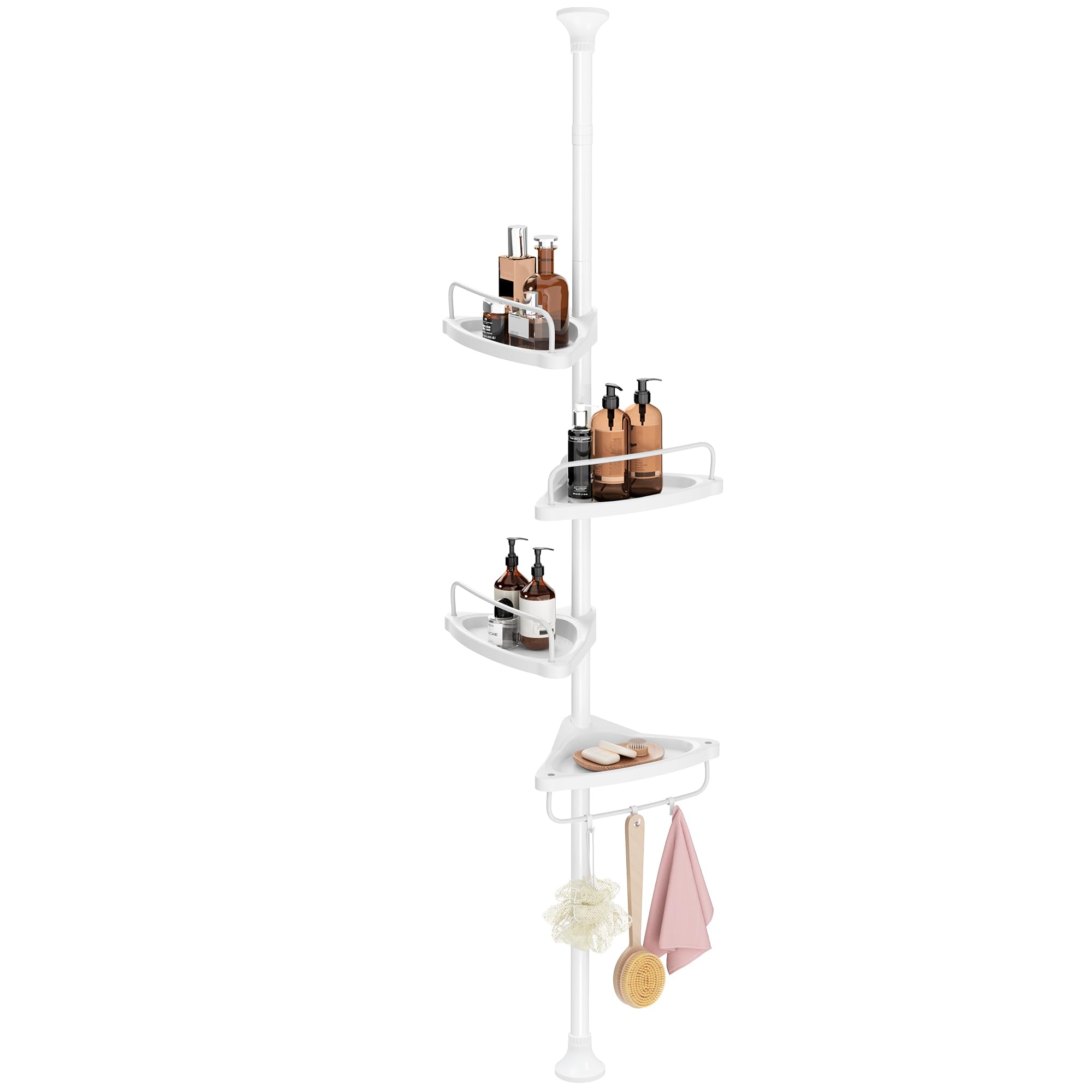 SONGMICS 4-Tier Shower Corner Shelf, 85-305 cm Adjustable
