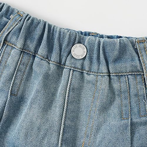 Boys Knee Length Jean Shorts Cute Gradient Denim Pants Elastic Waist Baggy Jeans Y2K Streetwear Teens Summer Clothes3