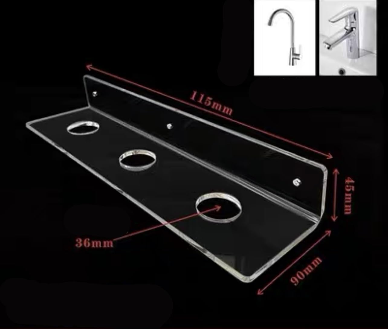 Espositore Acrilico, Espositore for Rubinetto da Pavimento in Acrilico, Piastra di Sospensione for Rubinetto da Bagno, espositore da Parete Trasparente(Clear,Style 6)