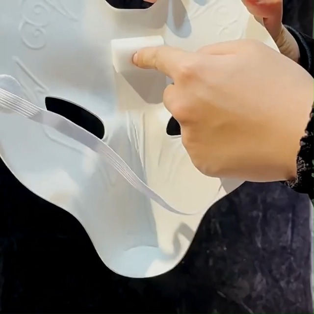 Toddmomy 1 Juego De Máscaras De Zorro, Máscara De Zorro En Blanco De Papel Blanco, Máscaras Pintadas A Mano Con Correas Acrílicas Para Halloween, Cosplay, Fiesta, Máscaras De Mascarada