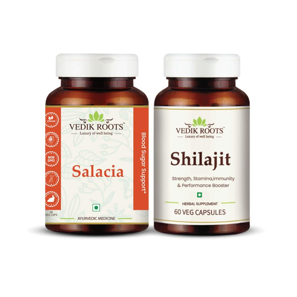 Vedikroots Salacia + Shilajit 60 Capsules for Manage sugar level (Combo Pack) (B0B2WBDRP3) Amazon Price History, Amazon Price Tracker