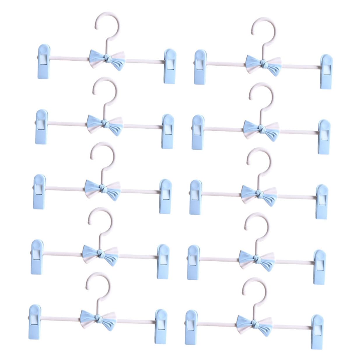 Verstellbarer Hosenbügel mit Clip, rutschfest, 10 Stück, Blau