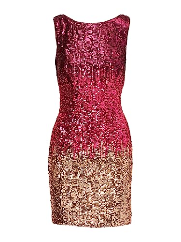 Image of Adrianna Papell Strecth Sequin Bateau Neck Sheath Dress
