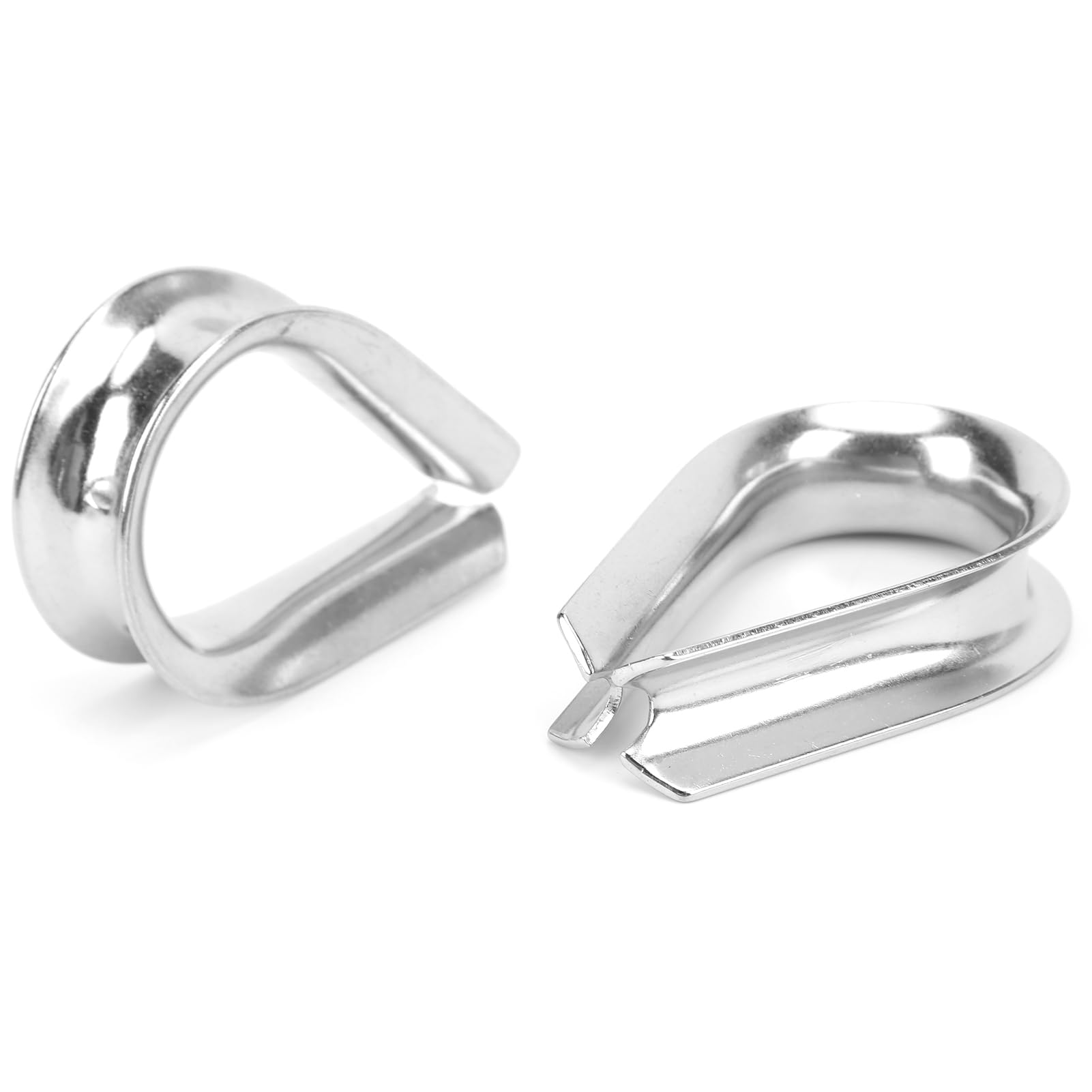 Boat Wire Rope ClampThimbles Clip, Stainless Steel Clips Thimbles Clamps Protective Ring for Industrial Rigging for Marine