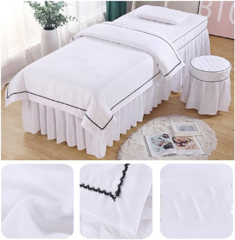 cozy heart 4pcs Beauty Salon Bedding Set Thick Bed Linens Sheets Bedspread Fumigation Massage Spa Pillowcase Duvet Cover Sets (180x70cm, Sky Blue)