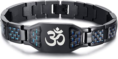 Hisatan Mens Customizable Personalized Link Bracelet with Multi-Pattern Stainless Steel Fashion Bracelet