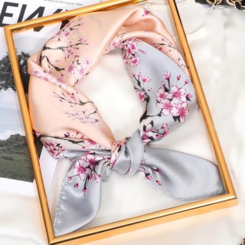 UTOWO 27.5in Silk Feeling Scarf Square Satin Hair Scarf Headscarf for Women Silk Bandanas Pocket Square3