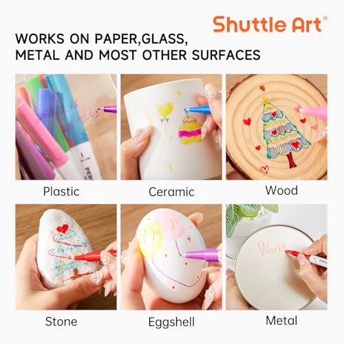 Image of Shuttle Art Permanent Markers, 30 Assorted Colors Ultra Fine Point Permanent Marker Packed in Travel Case, Ideal Colored Markers Set for Adults Coloring Doodling on Plastic, Glass, Gift for Teens