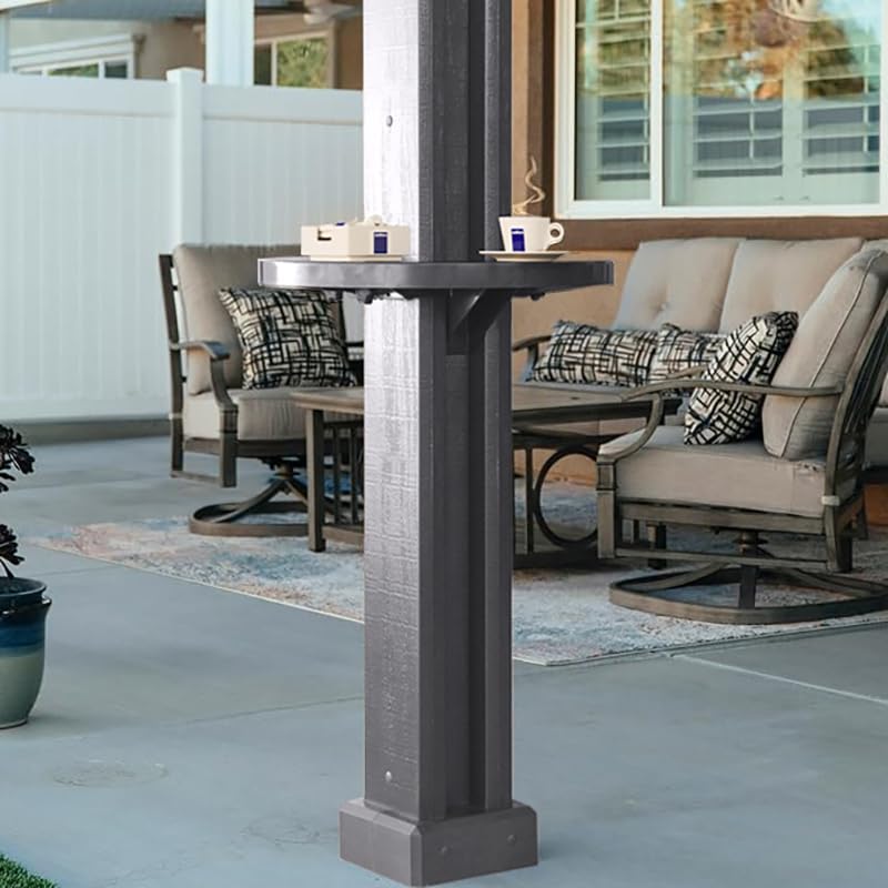 ALUMATABLE™ Alumawood Patio Cover Post Table (Graphite/Slate)