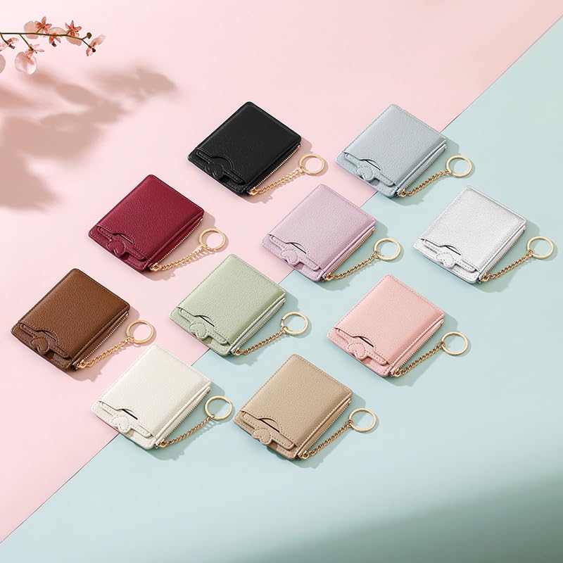 Small Wallets for Women, Personalized Gold Initial Name Credit Card Holder Wallet, Monogram Letters Text, PU Leather Slim Wallet, Thin Minimalist Credit Card Case Protector for Women, 10 Colors2