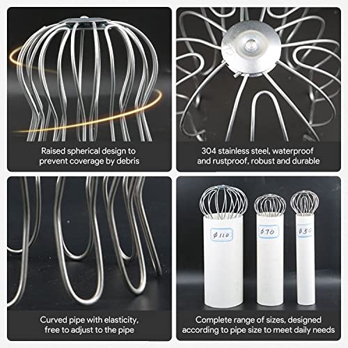 Tissting Gutter Balloon Guard Filter Stainless Steel Gutter Guard Downpipe Outlet Leaf Guard Floor Drain for Roof Balcony - Image 4
