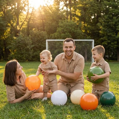 Realspring 24 Pcs Inflatable Beach Balls for Kids Bulk Pastel Solid Color Jumbo Beach Ball Swim Pool Floating Toys Baby Shower Birthday Summer Party Decor(Mainly Green, Yellow, Brown, White,12.5 Inch) - image 3