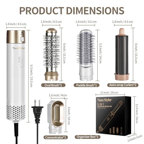 5-in-1 Hair Styler & Hot Air Brush Set, Multi-Functional Hair Styling Tool for Curling, Straightening & Volumizing, Ionic Hair Dryer Brush for Salon-Style Results at Home - Image 8