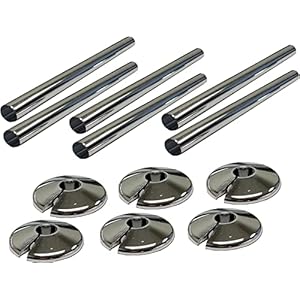 Radsnaps 6 x 15mm Chrome Radiator Pipe Covers and Collars
