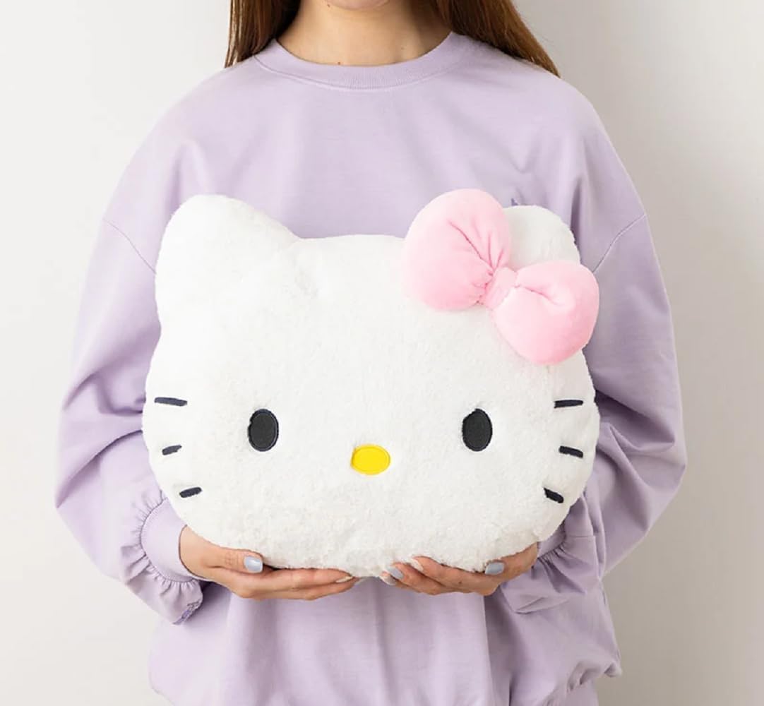 Sanrio Original Sanrio Puroland Pompom Purin Face Shaped Cushion Pillow S Size 20.86 x 3.93 x 11.81 Inches Japan Import with Kanji Love Sticker Original Package