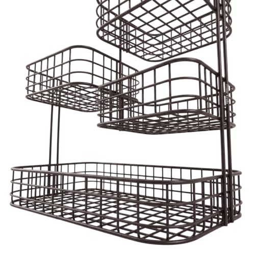 Image of 4 Tier Fruit Basket for Kitchen | Space Saving Decorative Kitchen Organizer | Multi-Layer Dining Table Organizer for Fruits, Snacks & Jars (4 Tier - Black)