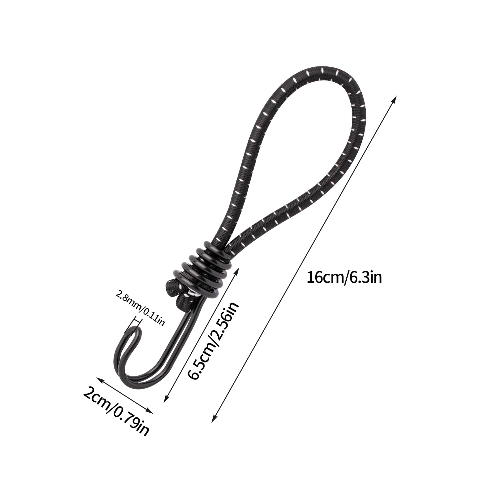 10 Corde Elastiche Con Ganci - 15 Cm, Per Teloni, Tende, Campeggio, Carico Fino A 22 Kg, Gomma Naturale - Foto 6