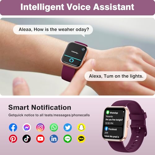 Image of Smart Watches for Women(Answer /Make Call), Alexa Built-in 1.8 inch HD Ladies Smartwatch with Heart Rate /SpO2 /Sleep Monitor, IP68 Waterproof Watch, Step Counter Fitness Tracker for iPhone /Samsung /Android