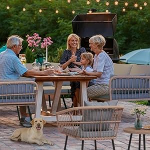 YITAHOME 4 Pieces Patio Furniture Set, Outdoor Wicker Patio Conversation Set, All-Weather Rattan Bistro Set with Loveseat Chairs Table Soft Cushions for Garden, Porch, Backyard - Grey YITAHOME 4 Pieces Patio Furniture Set Outdoor Wicker Patio Conversation Set All Weather Rattan Bistro Set with Loveseat Chairs Table Soft Cushions for Garden Porch Backyard Grey