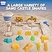 TOY Life 22 Pcs Dinosaur Beach Toys for Kids Ages 4-8 Collapsible Sand Toys with Construction Cars Silicone Bucket Shovels & Sand Castle Building Kit Molds, Sandbox Toy for Summer, Travel, Fishing