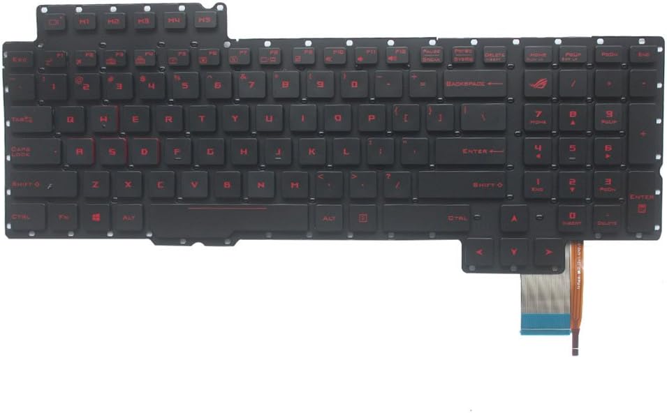New Laptop Replacement Keyboard for Asus Rog G752VY-RH71 G752VT-DH72 G752VS-XB72K G752VS-XB78K G752VS-RB71 V153062AS1 US Layout with Backlight
