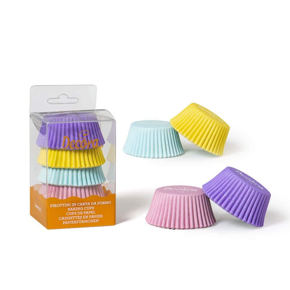 DECORA 0339743 75 Baking Cups Mixed Pastel Colours 50 X 32 MM