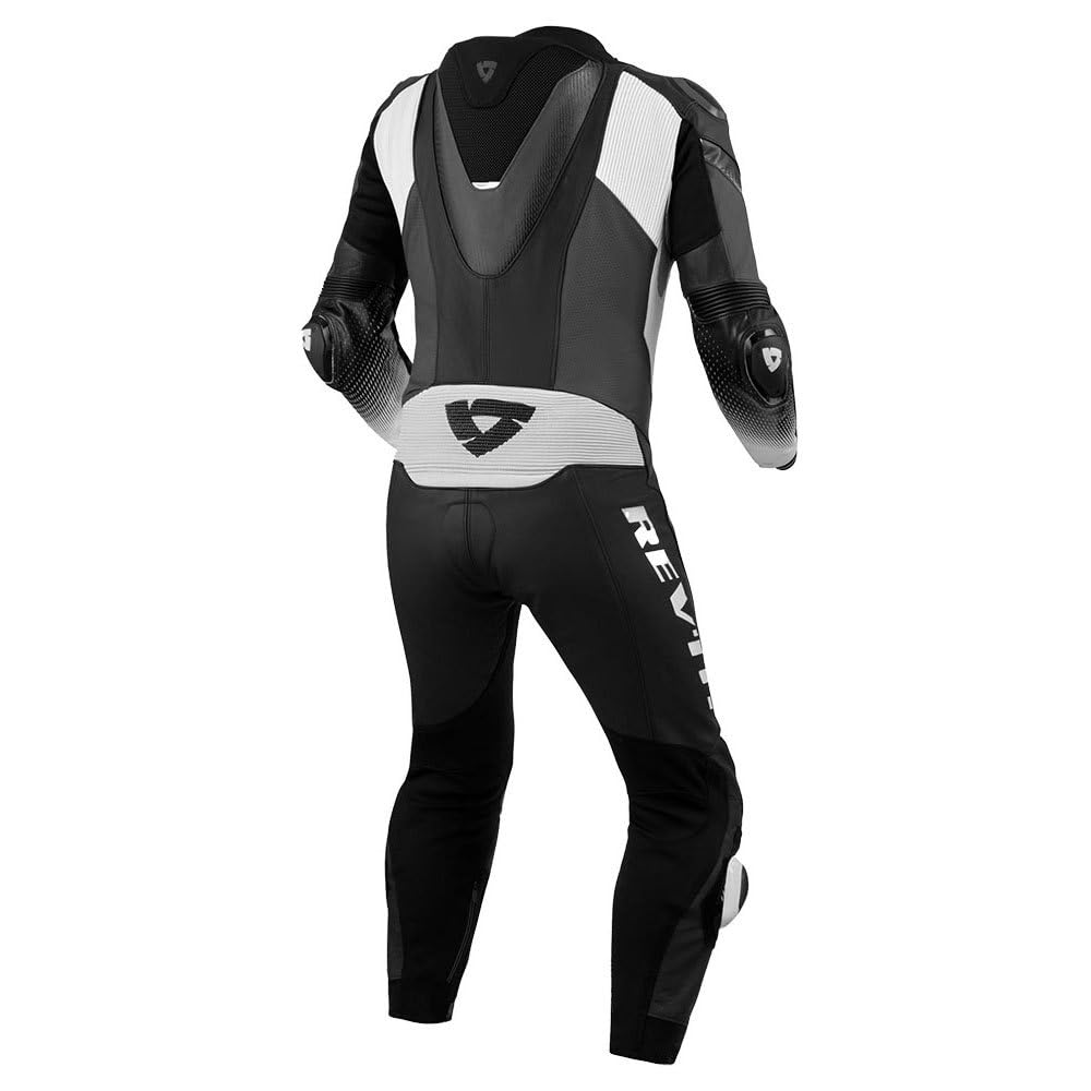 REV'IT! Revit Control 1-Teiler Motorrad Lederkombi, schwarz/weiß, 46