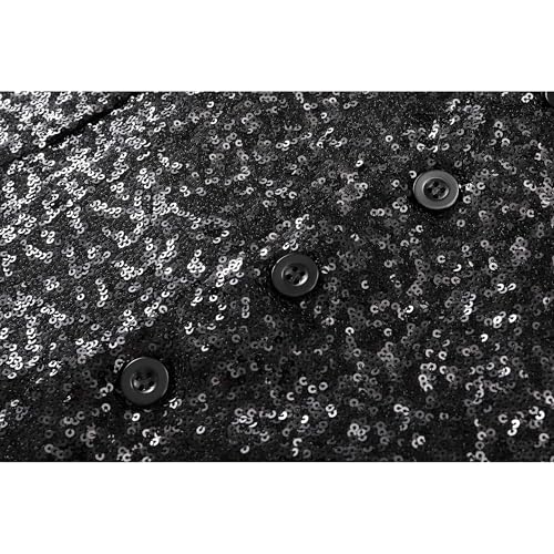 Sequin Vest Party Formal V-neck Shiny Waistcoat Bowtie Set for Wedding Events Mardi Gras St Patricks day Carnival3