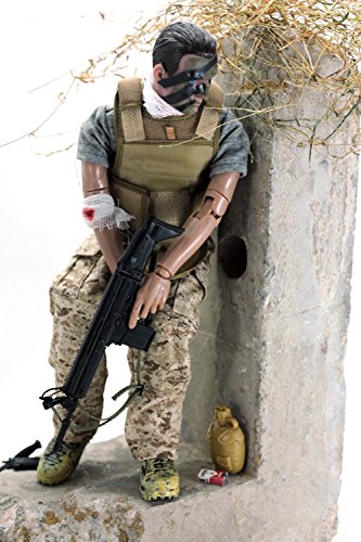 Army Action Figures,12" US Soldier Figure Military Playset for Boy Kids(Wounded Soldier)