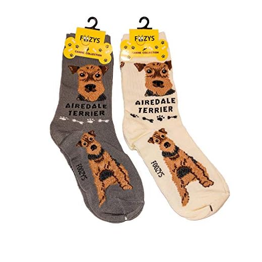 Foozys Unisex Crew Socks | Canine/Dog Collection | Airedale Terrier