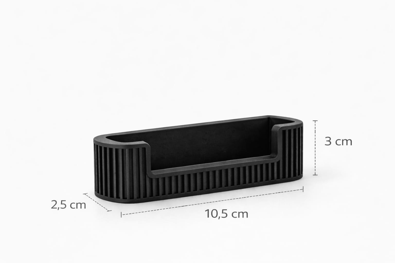 CABU Visitenkartenhalter Schreibtisch – Minimalistischer Kartenhalter aus Bio-PLA – Moderner Visitenkartenständer für Büro, Empfang & Homeoffice – Schwarz