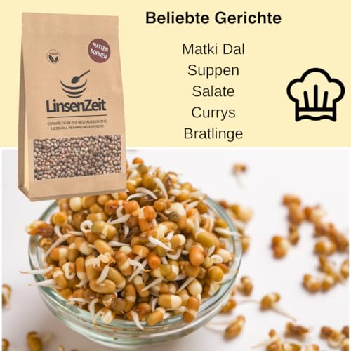LinsenZeit – Mottenbohnen 600g – Matki Bohnen – Moth Dal – Moath Beans - Großartige Proteinquelle - Vegan & ohne Zusatzstoffe & Premium Qualität